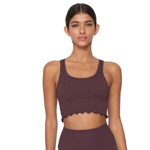 Like New Spiritual Gangster Amor Seamless ruffle crop tank